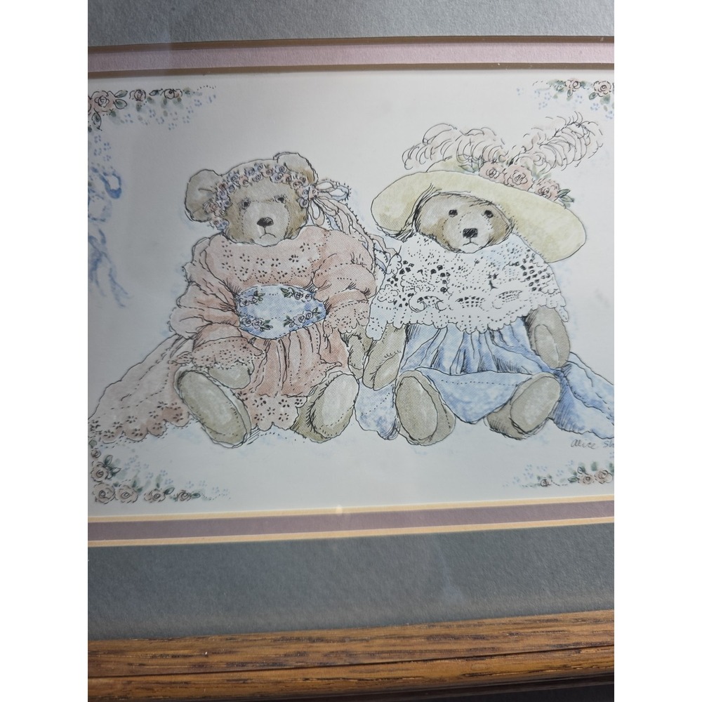 Custom Wooden Frame Matted Print of 2 Teddy Bears - 12 x 10 inches - Alice Shall - Picture 8 of 9